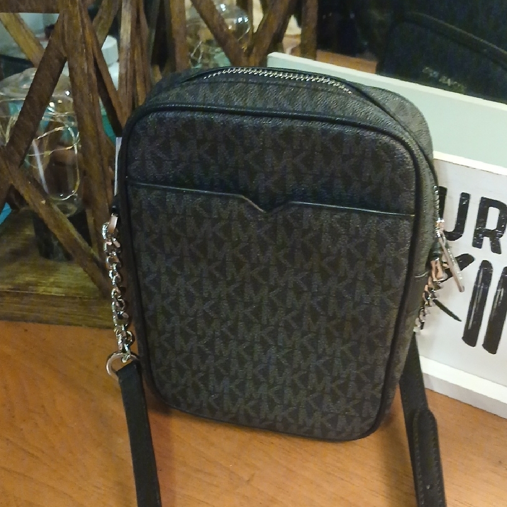 Michael Kors Gray and Black Messenger Bag - Picture 13 of 15
